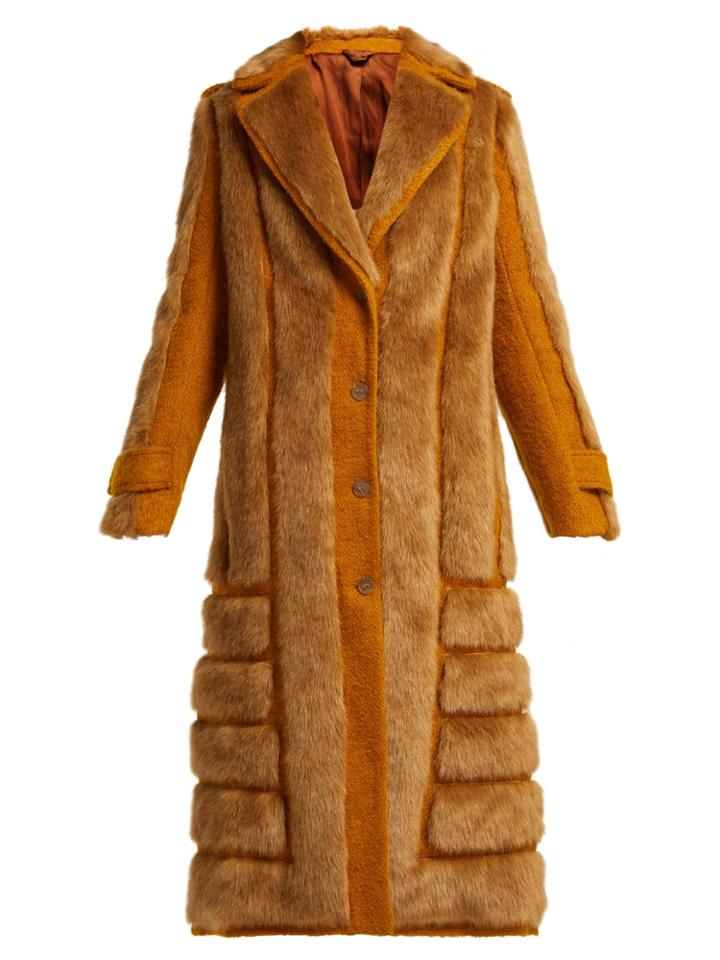 Acne Studios Faux Fur-trimmed Jute-blend Coat