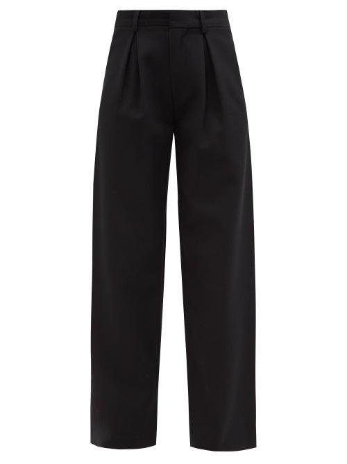Ladies Rtw Raey - Wide-leg Wool-silk Blend Tapered Trousers - Womens - Black