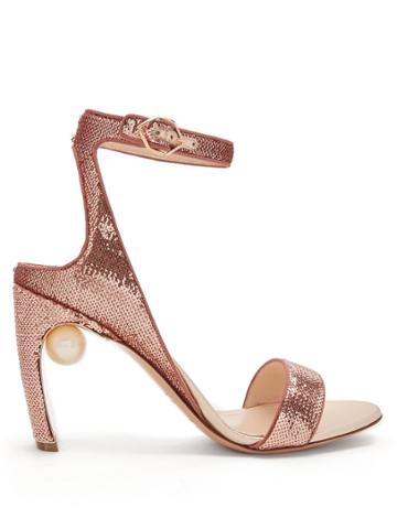 Nicholas Kirkwood Lola Faux-pearl Sequin-embellished Sandals