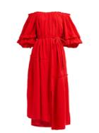 Matchesfashion.com Apiece Apart - Sandrine Tie Waist Cotton Dress - Womens - Red
