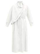 Matchesfashion.com Dodo Bar Or - Sitter Draped Leather Dress - Womens - White