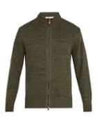 Matchesfashion.com Inis Mein - Zip Through Linen Sweater - Mens - Green
