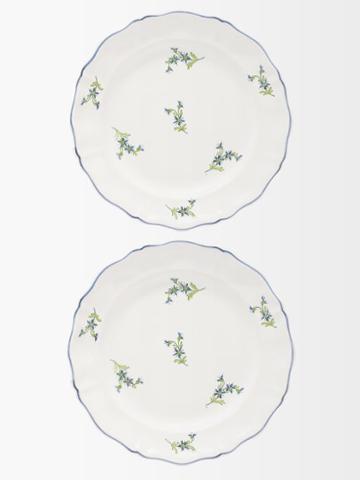 Zdg - Set Of Two Faence-earthenware Side Plates - Blue Multi