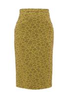 Matchesfashion.com Rochas - High-rise Floral-cloqu Midi Skirt - Womens - Green