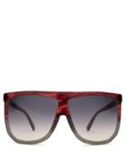 Matchesfashion.com Loewe - Filipa Flat Top Acetate Sunglasses - Womens - Red