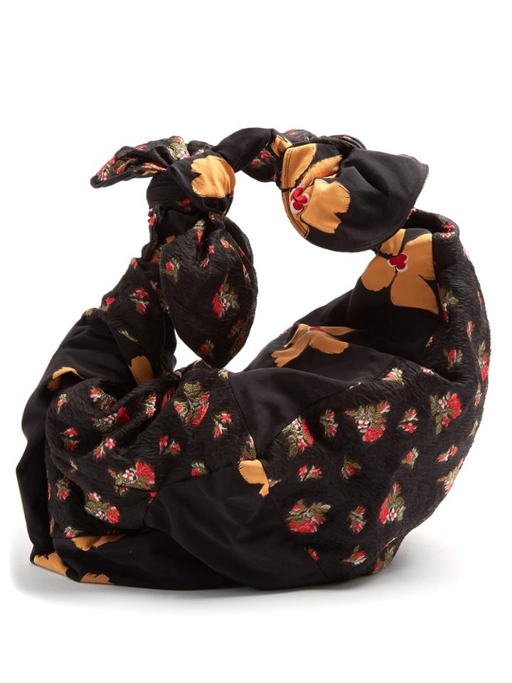 Simone Rocha Bow-tied Contrast Floral-panel Tote