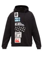 Matchesfashion.com Raf Simons - Appliqu-patch Cotton-jersey Hooded Sweatshirt - Mens - Black
