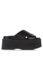 Matchesfashion.com Marni - Fussbett Leather & Neoprene Slingback Sandals - Womens - Black