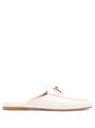 Matchesfashion.com Tod's - Double T Backless Leather Loafers - Womens - White