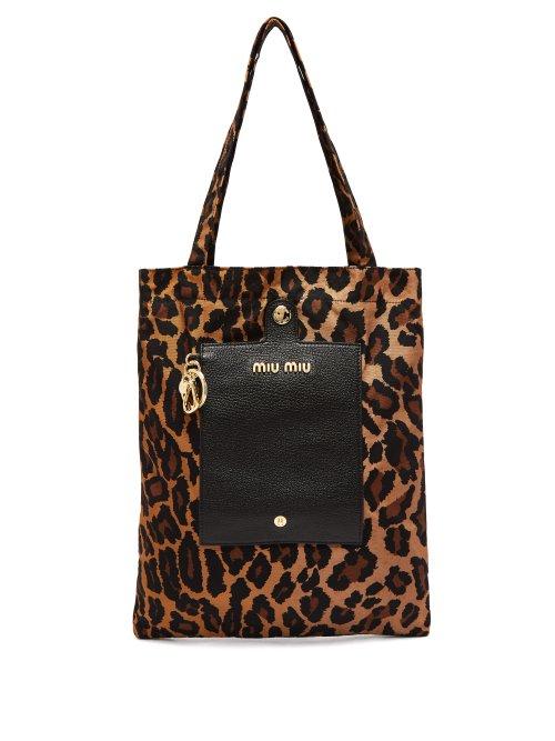 Matchesfashion.com Miu Miu - Leopard Print Foldaway Tote - Womens - Leopard