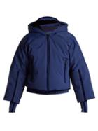 Matchesfashion.com Fendi - Hooded Cropped Sleeve Down Ski Jacket - Womens - Navy