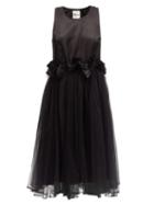Matchesfashion.com Noir Kei Ninomiya - Ruffled Satin And Tulle Dress - Womens - Black