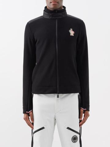 Moncler Grenoble - Embroidered-logo Zipped Fleece Top - Mens - Black