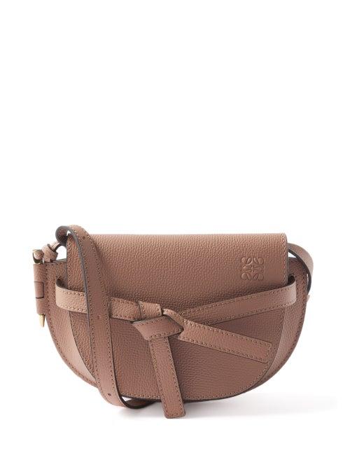 Loewe - Gate Mini Grained-leather Cross-body Bag - Womens - Light Pink