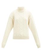 Matchesfashion.com Blaz Milano - Cabled Wool-blend Roll-neck Sweater - Womens - White
