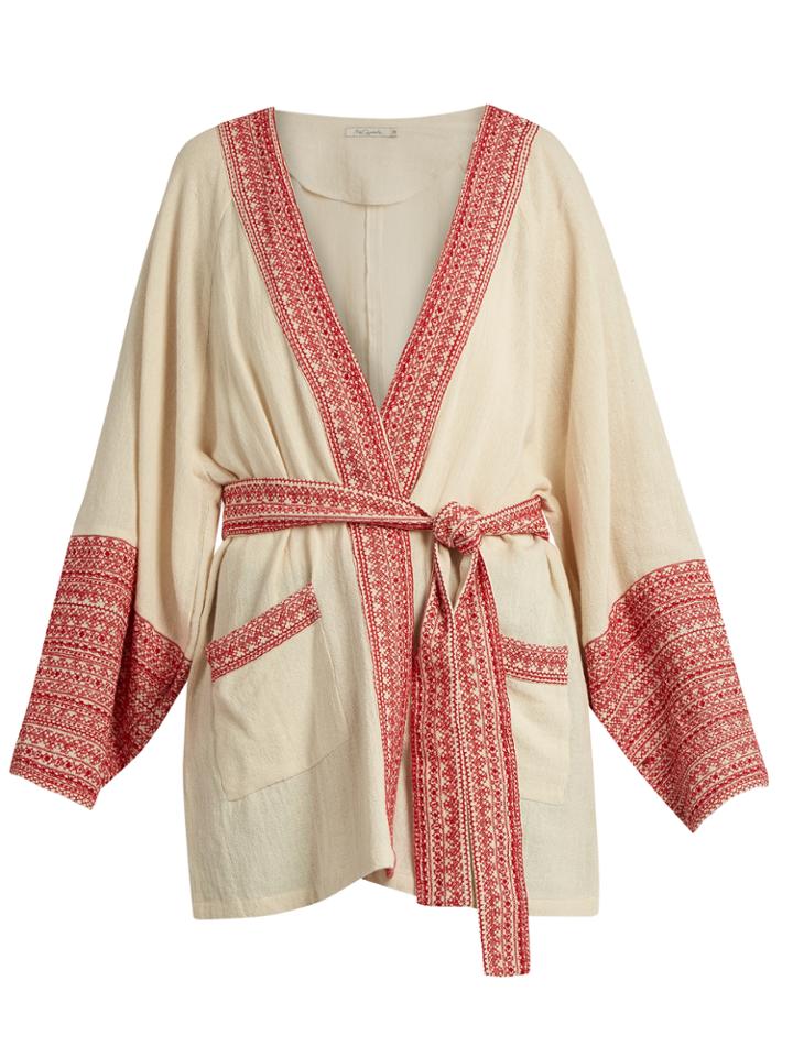 Mes Demoiselles Gwen Embroidered-trim Cotton Jacket