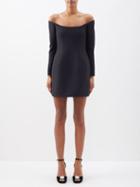 Valentino - Crepe Couture Off-the-shoulder Wool-blend Dress - Womens - Black