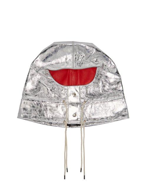 Matchesfashion.com Calvin Klein 205w39nyc - Metallic Leather Hood - Womens - Silver