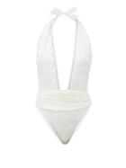 Matchesfashion.com Missoni Mare - Belted Plunge Halterneck Knitted Swimsuit - Womens - White