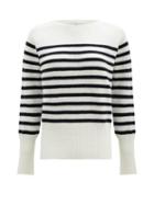 Matchesfashion.com Erdem - Lotus Striped Cashmere Sweater - Womens - White Black