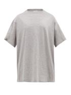 Matchesfashion.com Raey - Long Line Heavy Cotton Jersey T Shirt - Womens - Grey