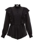 Matchesfashion.com See By Chlo - Ruffled Collar Georgette Blouse - Womens - Black