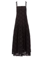Matchesfashion.com Merlette - Ordesa Broderie-anglaise Cotton Maxi Dress - Womens - Black