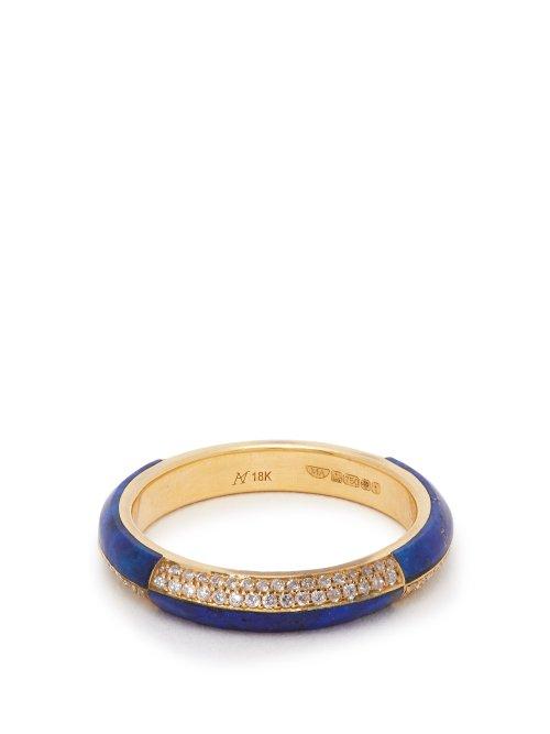 Matchesfashion.com Marc Alary - 18kt Gold, Diamond And Lapis Lazuli Ring - Womens - Yellow Gold