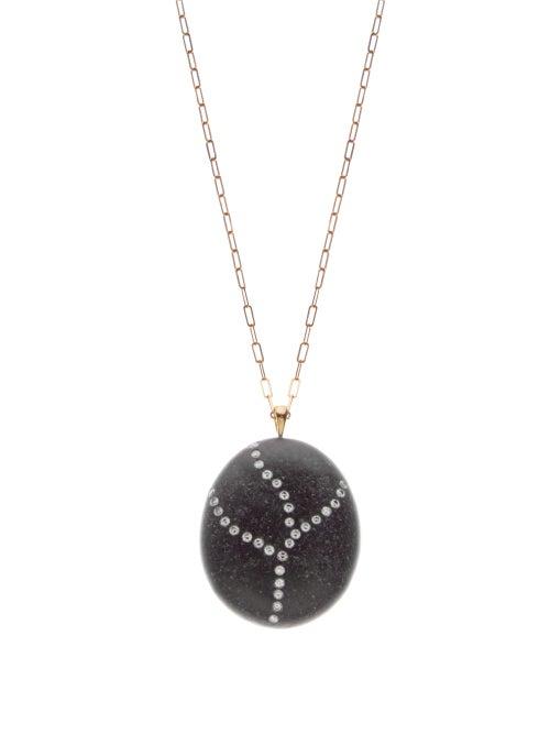 Matchesfashion.com Cvc Stones - Arbor Diamond & 18kt Gold Stone Necklace - Womens - Black