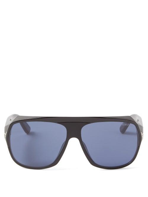 Tom Ford Eyewear - Hawkings Flat-top Acetate Sunglasses - Mens - Black