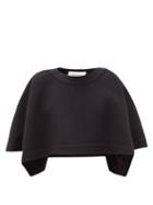 Matchesfashion.com Valentino - Boat-neck Wool Cape - Womens - Black