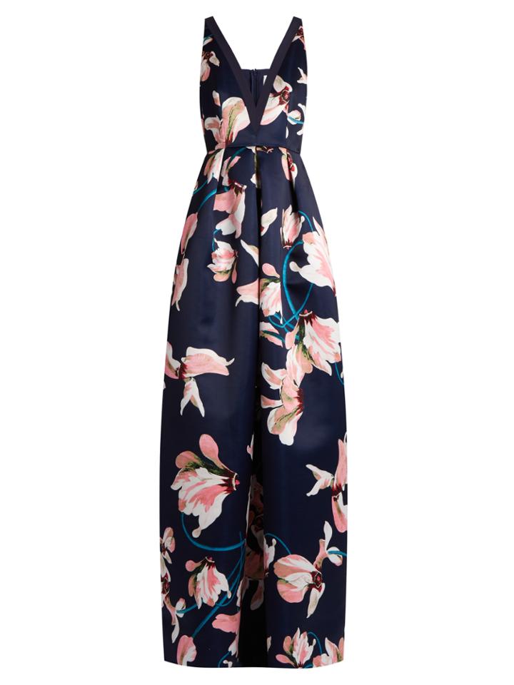Erdem Ceren Kayo Lily-print Duchess-satin Gown