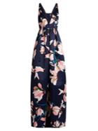 Erdem Ceren Kayo Lily-print Duchess-satin Gown