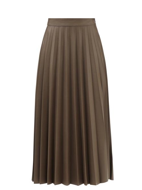Stand Studio - Haven Pleated Faux-leather Maxi Skirt - Womens - Light Brown