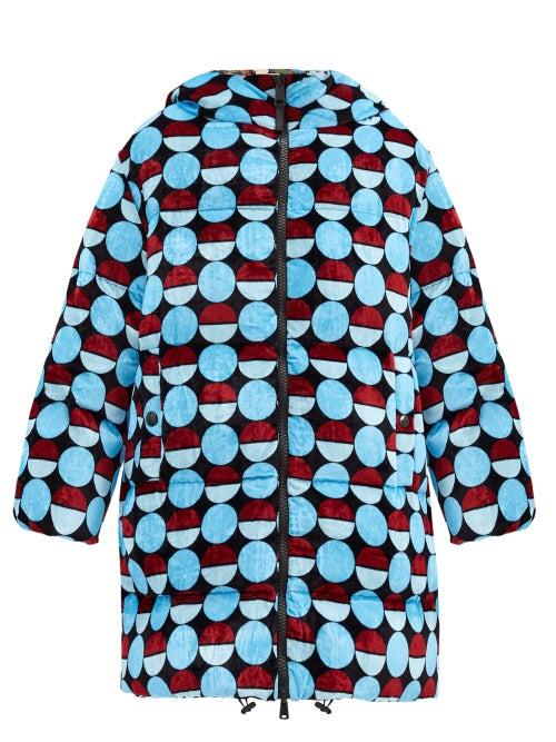 Matchesfashion.com La Doublej - Cocoon Reversible Down-filled Padded Coat - Womens - Blue Print