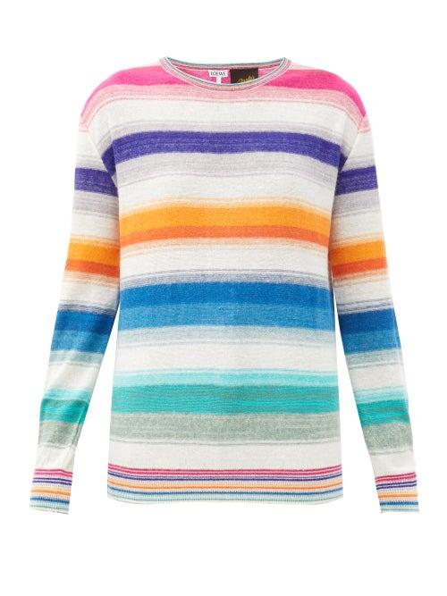 Matchesfashion.com Loewe Paula's Ibiza - Striped Melange Sweater - Womens - Multi