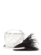 Matchesfashion.com Marques'almeida - Feather Embellished Quilted Cross Body Bag - Womens - Black Silver