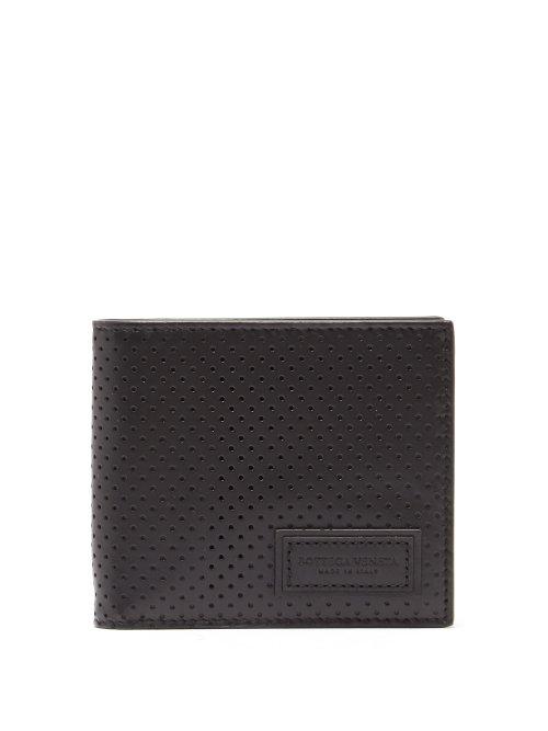 Matchesfashion.com Bottega Veneta - Leggero Perforated Leather Bi Fold Wallet - Mens - Black