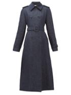 Matchesfashion.com Gabriela Hearst - Augustin Belted Linen-chambray Coat - Womens - Denim