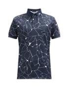 Matchesfashion.com J.lindeberg - Tour Tech Abstract-print Jersey Polo Shirt - Mens - Navy