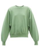 Ladies Rtw The Frankie Shop - Vanessa Padded-shoulder Cotton Sweatshirt - Womens - Green