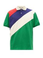 Matchesfashion.com Gucci - Striped Cotton-jersey Polo Shirt - Mens - Green Multi