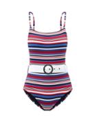 Matchesfashion.com Solid & Striped - The Nina Striped Swimsuit - Womens - Blue Multi