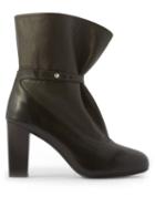 Lemaire - Strap-embellished Leather Ankle Boots - Womens - Dark Brown