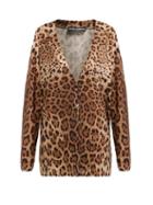 Matchesfashion.com Dolce & Gabbana - Leopard Print Cashmere Cardigan - Womens - Leopard
