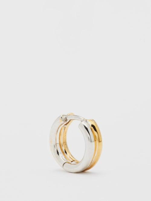Charlotte Chesnais - Mini Bi-colour Sterling Silver Hoop Earrings - Womens - Gold Silver