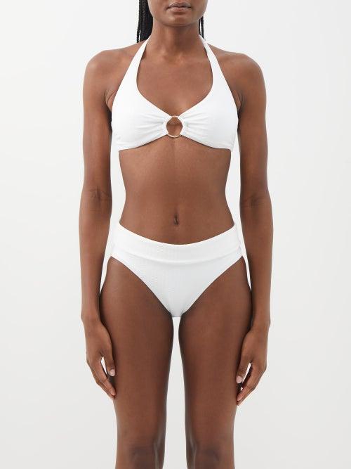 Melissa Odabash - Brussels Halterneck Zigzag-jacquard Bikini Top - Womens - White