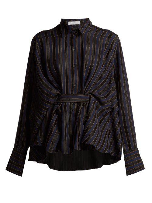 Matchesfashion.com Palmer//harding - Striped Shirt - Womens - Navy