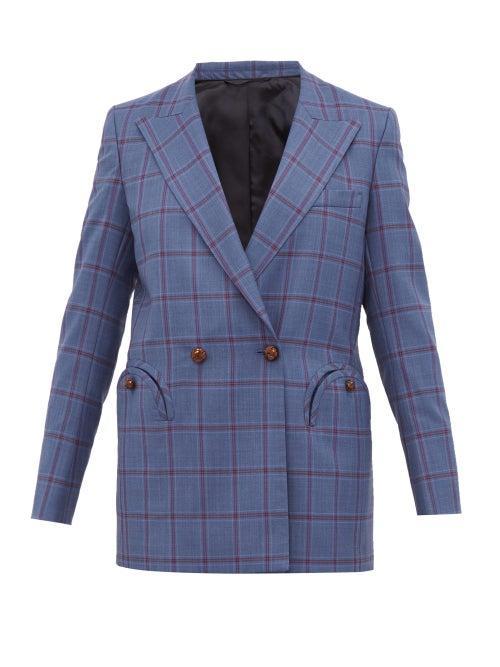 Matchesfashion.com Blaz Milano - Everyday Double Breasted Checked Wool Blazer - Womens - Grey Multi