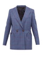 Matchesfashion.com Blaz Milano - Everyday Double Breasted Checked Wool Blazer - Womens - Grey Multi